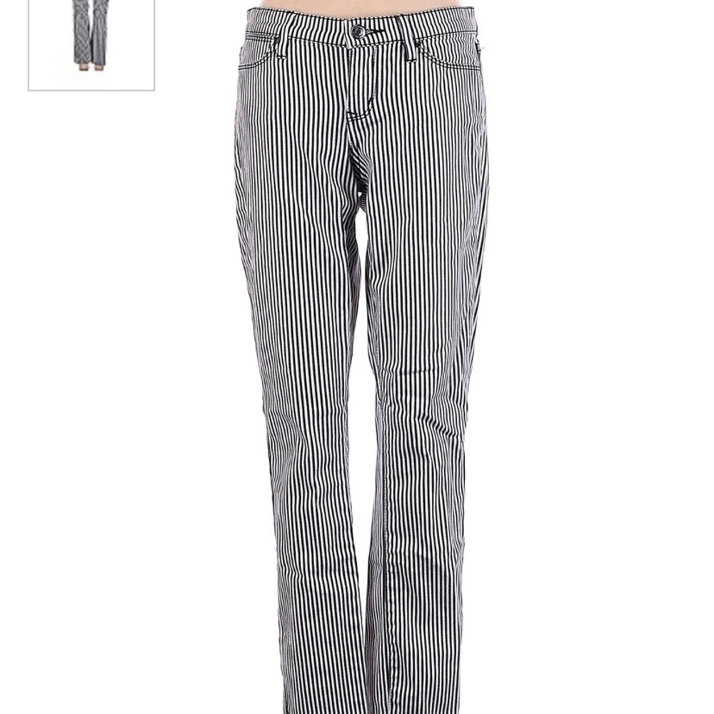 Club Monaco Black and White Striped Skinny Pants